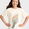 Girls' Short Sleeve Oversized Rainbow Ice Cream Graphic T-Shirt - Cat & Jack™ Cream - 2 of 4