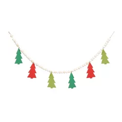 Transpac Wood 41.73 in. Multicolored Christmas Beaded Bright Tree Decor