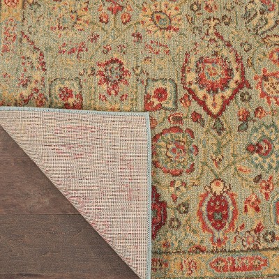 Somerset Vintage Bohemian Light Green 7'9" x 10'10" Area Rug