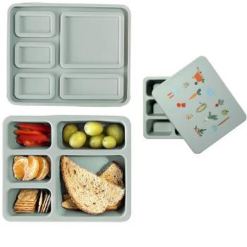 Austin Baby Co Leak-proof Silicone Bento Box for Toddlers and Kids- Durable & Eco-Friendly five compartment Lunch Box