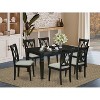 HomeStock 7-Piece Rectangle Black Finish Solid Wood Top Dining Table with 6-Chairs with Butterfly Leaf Cross Back - 2 of 4