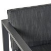 Navan 7pc Aluminum Sofa Set - Black/Dark Gray - Christopher Knight Home: Outdoor Sectional, Water-Resistant Cushions - 4 of 4