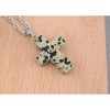 Natural Stone Cross Necklace Charm Cross Birthstone Pendant Quartz Healing Crystal Jewelry - 3 of 4