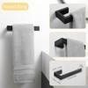 Itopfox 6-Piece Bathroom Hardware Set - Stainless Steel Wall Mounted Matte Black with Towel Bar, Hand Towel Holder, Toilet Paper Holder, Robe Hook - 3 of 4