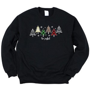 Simply Sage Market Women's Graphic Sweatshirt Be Joyful Trees - 1 of 2