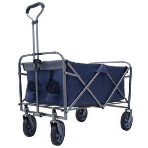 RISOKEYS Foldable Utility Wagon Cart with 4 All-Terrain Wheels,150lbs Capacity for Camping, Beach,Shopping,Outdoor Use - 1 of 4