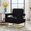 NicBex Velvet Accent Chair with Metal Base,Upholstered Living Room Chairs with High Backrest and Open Armrest,Accent Chairs for Living Room - 4 of 4