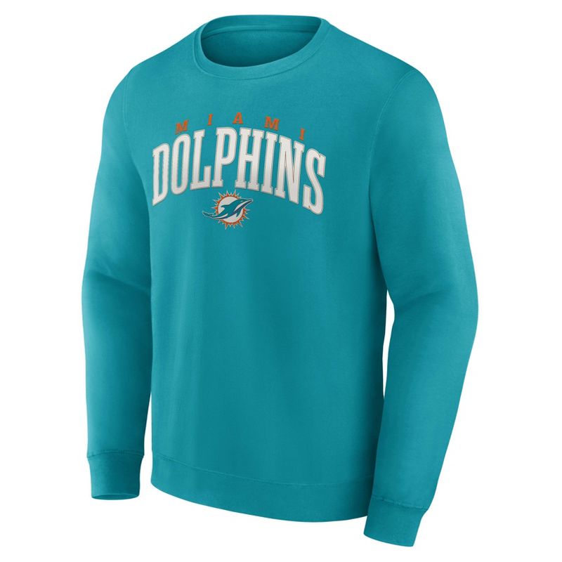 NFL Miami Dolphins Men&#39;s Varsity Letter Long Sleeve Crew Fleece Sweatshirt, 2 of 4