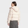 Women's Hooded Cable Puffer Jacket - A New Day™ Cream - image 2 of 3