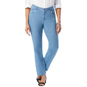 Jessica London Women's Plus Size Classic Cotton Denim Straight-Leg Jean - 1 of 4