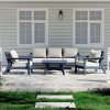 WestinTrends Avalon Outdoor 6-Piece Modular Sectional Patio Furniture Sofa Set, Navy Blue/White - 2 of 4