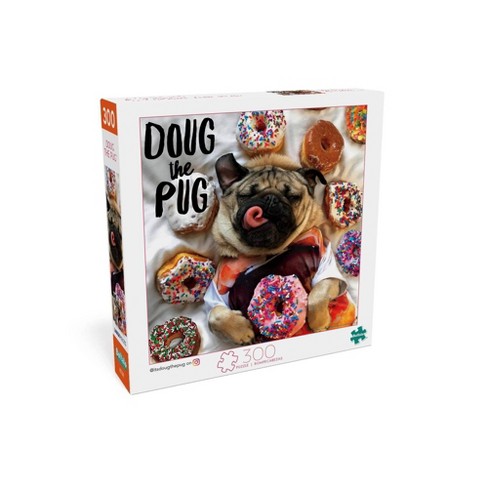 Buffalo Games 300 Piece Puzzle 18" x 18" Doug the Pug "Donut Doug" 