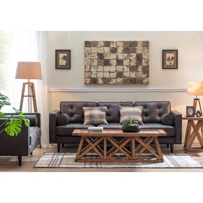 Mariner Adjustable Wood Tripod Floor Lamp with Burlap Shade