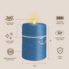 LumiPur 3.5"x5"  Signature Coastal Collection Flameless LED Wax Pillar Candle Steel Blue - 2 of 4