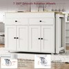 Bestier 75" Kitchen Island with Extendable Dining Table, Rolling Kitchen Island on Wheels with Spice Rack and 2 Drawers, 4 Door Cabinet - 3 of 4