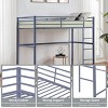INFURNIC Beds Metal Loft Bed Full Size with Safety Guardrails Flat Ladder and Under-Bed Storage for Kids and Adults, Grey, 77.56"*56.5"*61.81" - 2 of 4