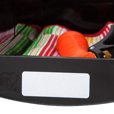 IRIS USA 12 Pack X-Small Plastic Open Front Stackable Storage Bin, Black
