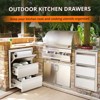 ClassyThreads 16" Stainless Steel Outdoor Kitchen Drawers - Double Storage with Paper Towel Holder - 2 of 4