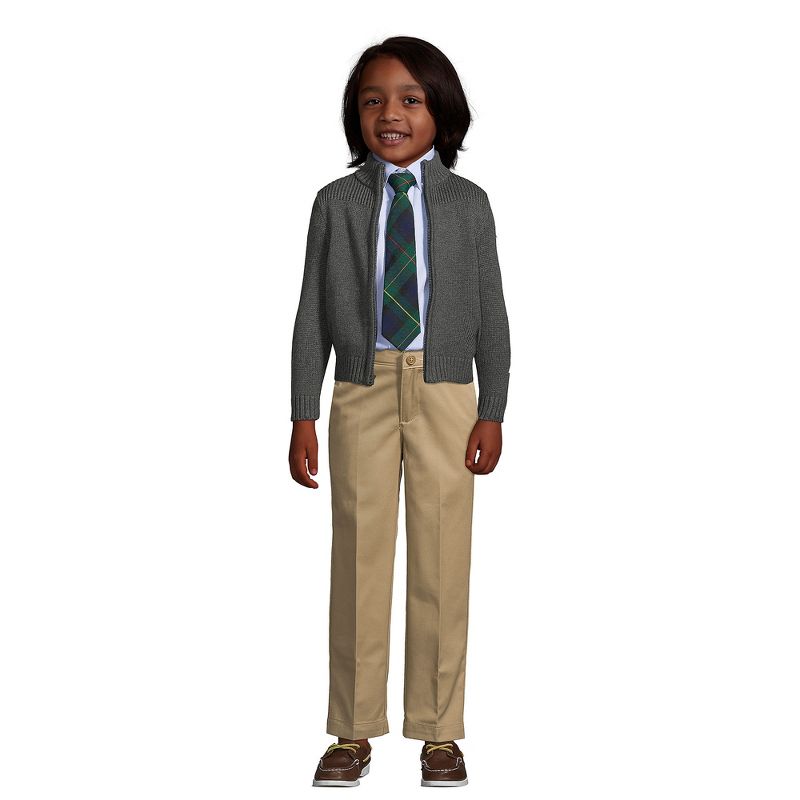 Lands' End School Uniform Kids Cotton Modal Zip Front Cardigan Sweater, 5 of 6