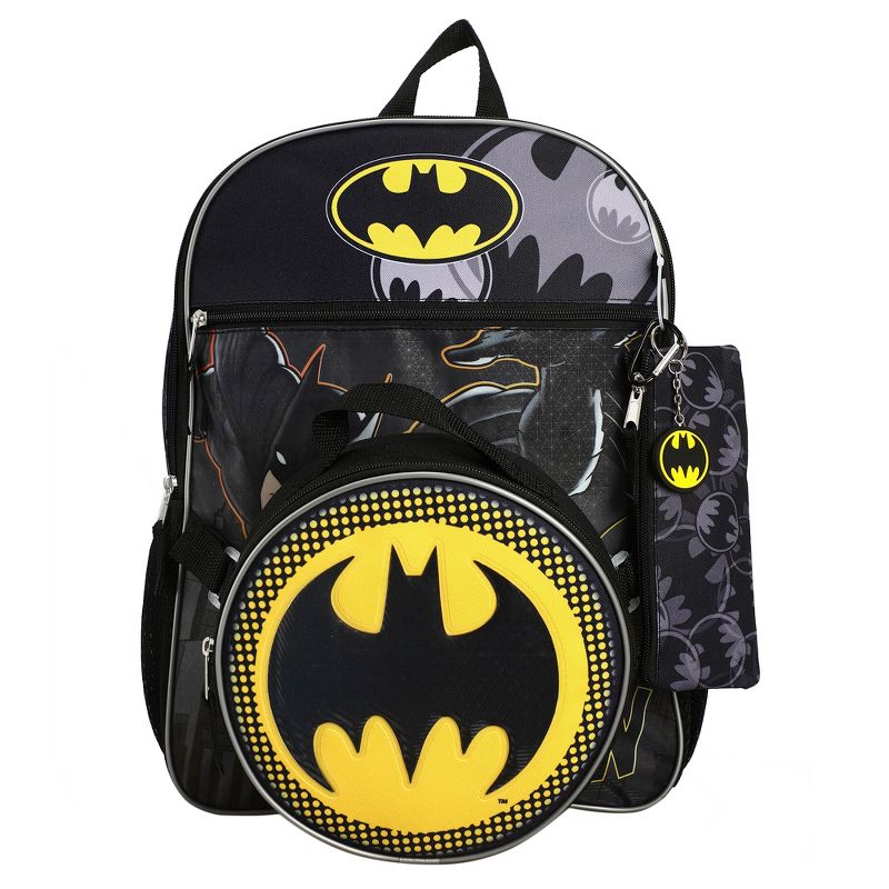 DC Comic Book Batman Symbol 5-Piece Backpack Accessory Set for boys, 2 of 7