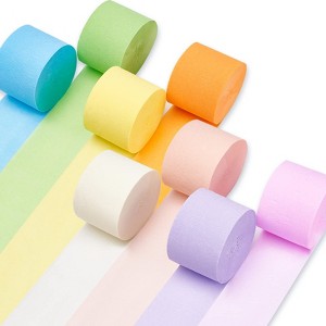 PartyWoo Crepe Paper Streamers Pastel Colors 8 Rolls 656 ft 1.8 Inch x 82 Ft Roll - 1 of 4