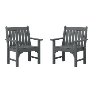 WestinTrends Outdoor Patio HDPE Adirondack Dining Arm Chairs (Set of 2) - 1 of 4
