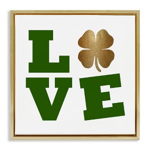Stupell Industries St Patrick's Day Clover Love Floating Frame Canvas Art - 1 of 4