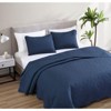 Kate Aurora Riviera 3 Piece Embossed Bedspread/Coverlet & Pillow Shams Set, Navy - King - 2 of 4