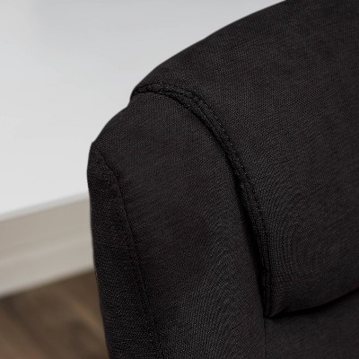 Modern Executive High-Back Black Microfiber Swivel Office Chair