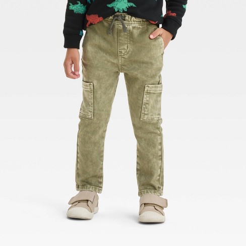 Toddler Boys Pull on Slim Leg Cargo Pants Cat Jack Green Target