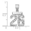 Black Bow Jewelry 14k White Gold, Varsity Collection, Small D/C Pendant, Number 26 - 2 of 3