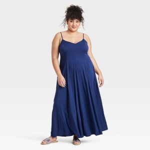 Women's Seamed Maxi A-Line Dress - Ava & Viv™ - 1 of 3