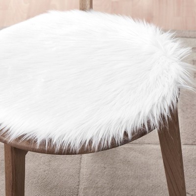 Faux Fur 16" Round Decorative Chair Pad by Sweet Home Collection®