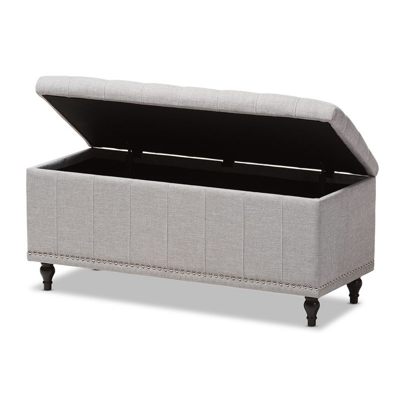 Kaylee Modern Classic Fabric Upholstered Button - Tufting Storage Ottoman Bench - Baxton Studio, 3 of 10
