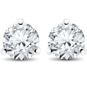 Pompeii3 1 ct TDW Lab Created Diamond Martni Studs 14k White, Yellow, Rose Gold or Plat - 1 of 2