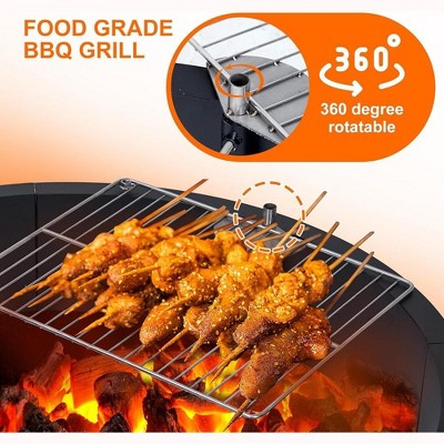 36 Inch Black Steel Wood Burning Fire Pit with Cooking Grate