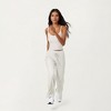 Anna-Kaci Active Women's High Waist Wide Leg Pants with Drawstring Tie and Soft Stretch Fabric - Small, Off White - 3 of 4