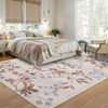 Washable Modern Leaves Printed Rug Non Slip Low Pile Rug Soft Botanical Pattern  Throw Floor Cover Foldable Indoor Carpet for Living Room Bedroom - 4 of 4