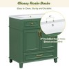 Mshliw 30'' Bathroom Vanity with Resin Sink, Solid Wood Frame Freestanding Storage Cabinet with Soft Closing Doors and Drawer, Retro Style - 4 of 4