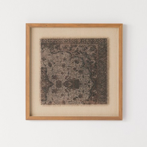 18" x 18" Vintage Textile Framed Under Glass - Threshold™ designed with Studio McGee - image 1 of 4