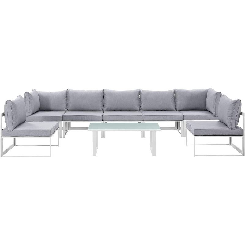 Modway Fortuna 8 Piece Outdoor Patio Sectional Sofa Set, 1 of 2