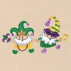 Linum Home Textiles Mardi Gras GNOMES - Embroidered Luxury 100% Turkish Cotton Hand Towels - 3 of 3