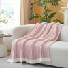 Snuggle Sac Reversible Knit Throw Blanket Soft Ribbed Textured Blanket for All Seasons - 3 of 4