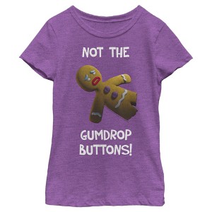 Girl's Shrek Gingy Not the Gumdrop Buttons T-Shirt - 1 of 4