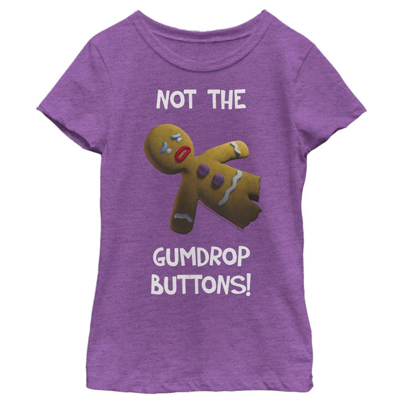 Girl's Shrek Gingy Not the Gumdrop Buttons T-Shirt, 1 of 5