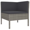 vidaXL 2 Piece Patio Lounge Set with Cushions Poly Rattan Gray - 3 of 4