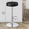 Tangkula Black Round Bar Stool Set of 4 Adjustable Swivel Pub Chair U Leather With Footrest - 3 of 4