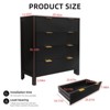 TackView 4 Drawer Dresser with Gold Handles, Fluted Chest of Drawer,Narrow Drawer Dresser Organizer,for Bedroom Living Room Hallway Closet - 3 of 4