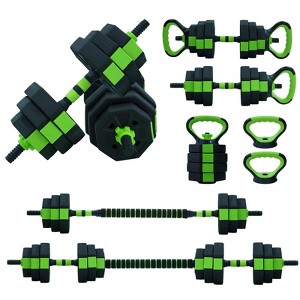 4 in 1 Adjustable Weight Dumbbell Set, 88lbs Free Weight Set with Connector, Dumbbells Set Used as Barbell, Kettlebell, Push up Stand - 1 of 4