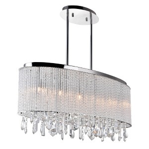 CWI Lighting Benson 5 Light Drum Shade Chandelier With Chrome Finish - 1 of 3